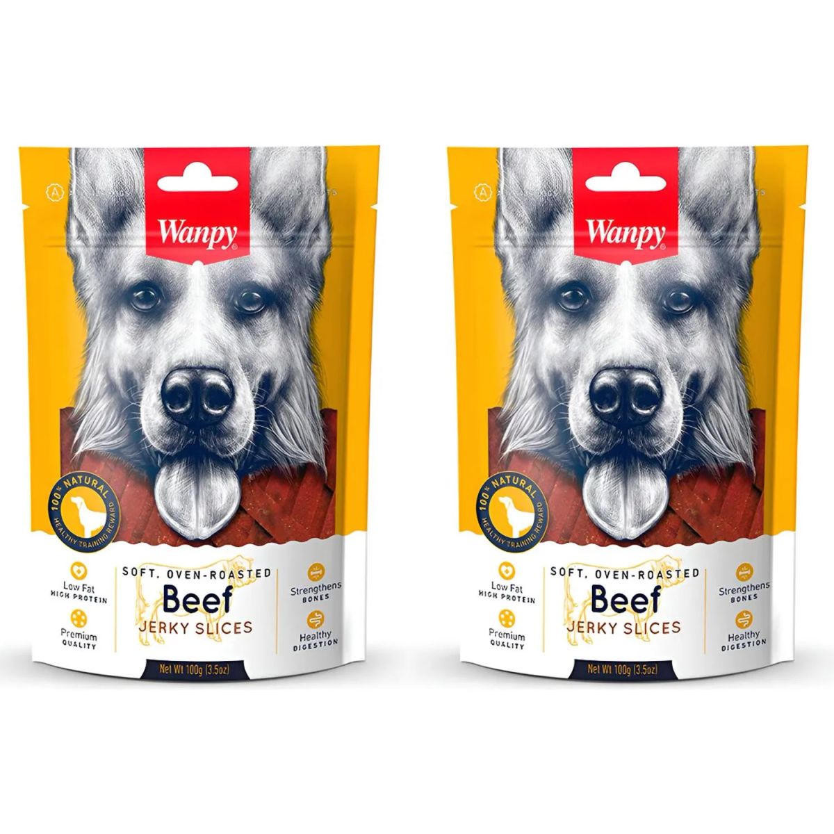 SNAK - X2 Snack Para Perros Wanpy Tiritas De Vacuno Beef 100g C/u