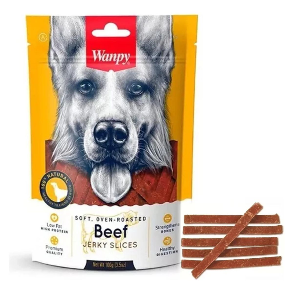 SNAK - X2 Snack Para Perros Wanpy Tiritas De Vacuno Beef 100g C/u