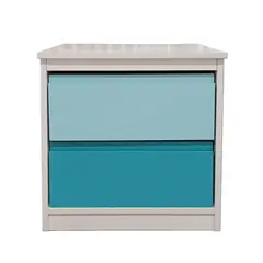 DECORACION CREATIVA - Velador Infantil 2 Cajones Celeste y Calipso / Linea Minimal