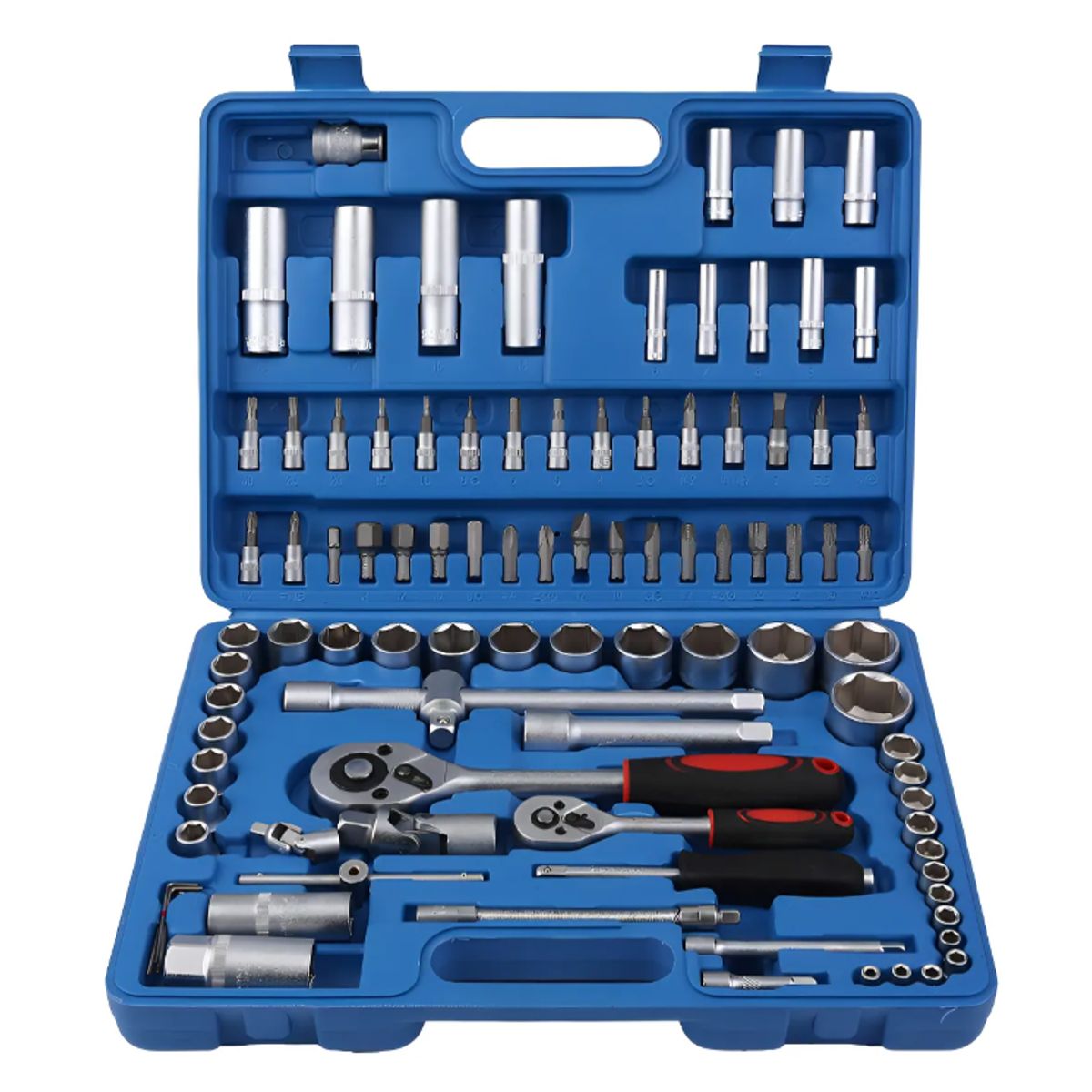 GENERICO - Set Caja de Herramientas Dados 94 Piezas Acero al Carbono 1/2 y 1/4 Profesional con Maletin