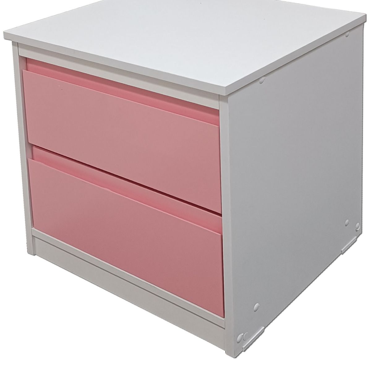 DECORACION CREATIVA - Velador Infantil 2 Cajones Rosados - Linea Minimal