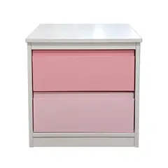 DECORACION CREATIVA - Velador Infantil 2 Cajones (Fuxia y Rosa Pastel)/ Linea Minimal