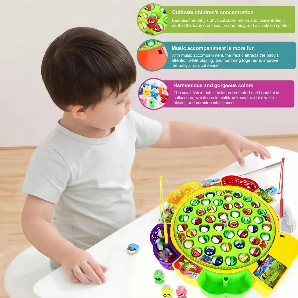 GENERICO - Juguete De Pesca Eléctrico Giratorio Musical Juego Niños