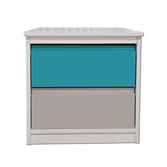 DECORACION CREATIVA - Velador Infantil 2 Cajones (Calipso y Gris) - Linea Minimal