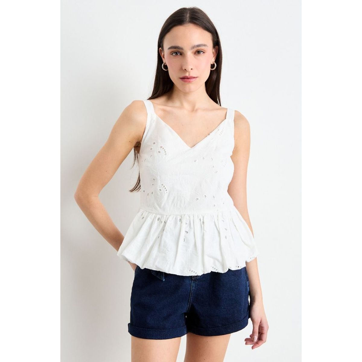 IO - Blusa Lisa Mujer Crudo Io
