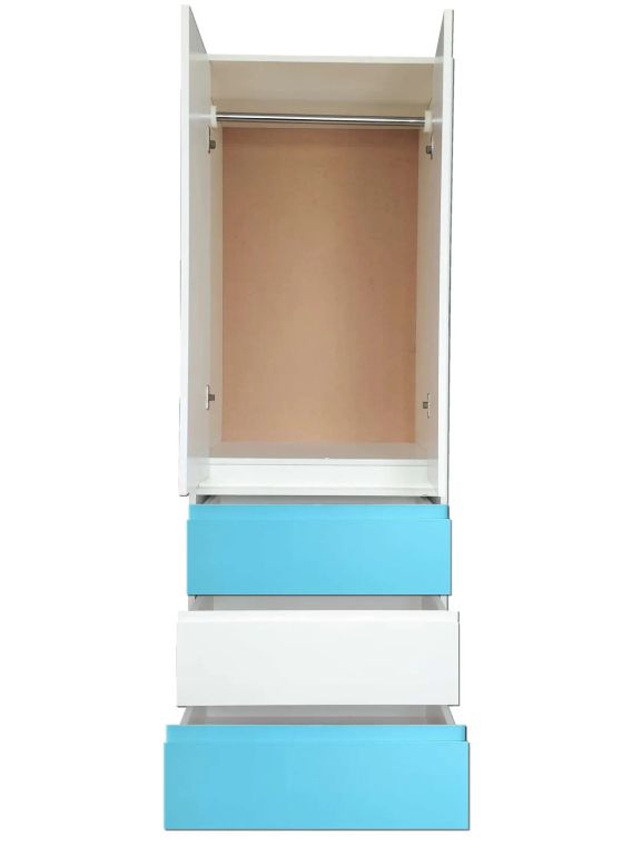 Closet - Linea Minimal 3 Cajones Celeste-Blanco-Celeste