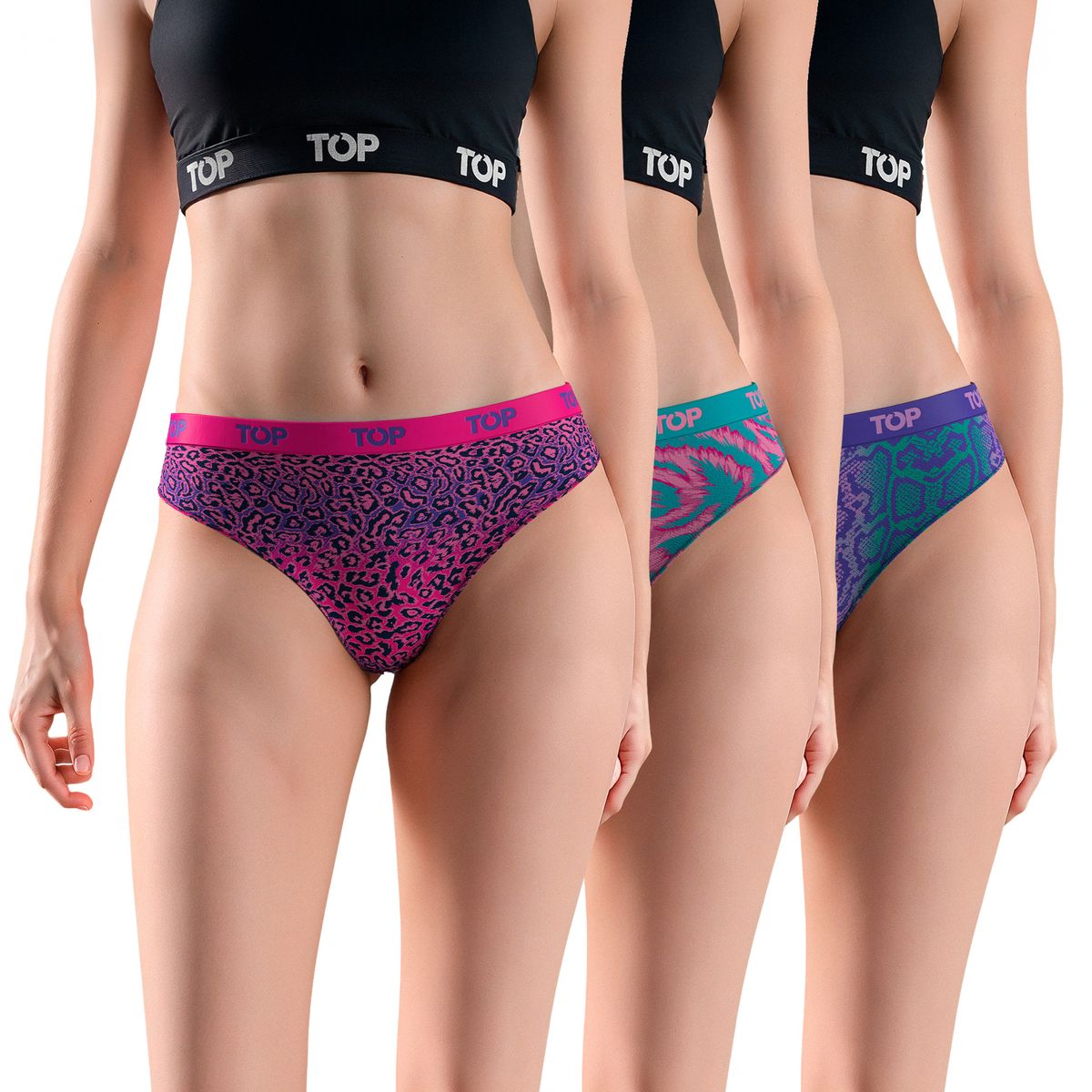 TOP - Calzón Bikini Algodón Pack 3 Colección Skins C2 Top