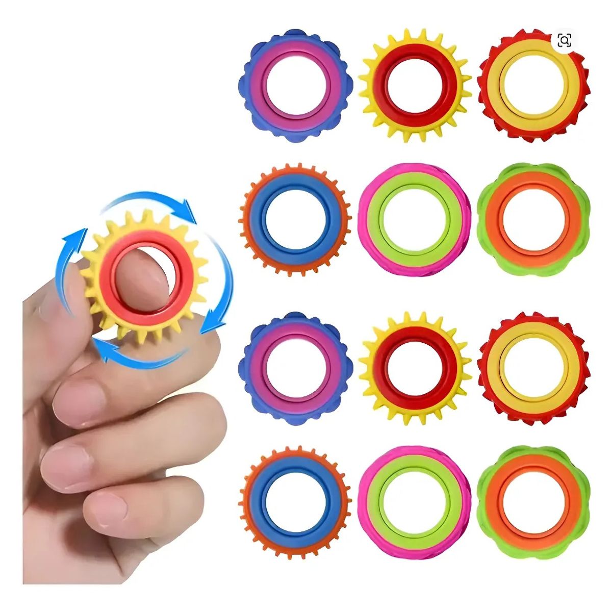 GENERICO - 6 Anillos Spinner Sensorial Para Niños Giratorio