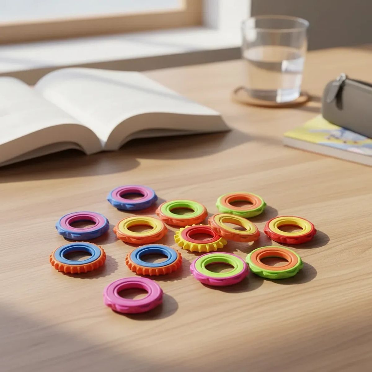 GENERICO - 6 Anillos Spinner Sensorial Para Niños Giratorio