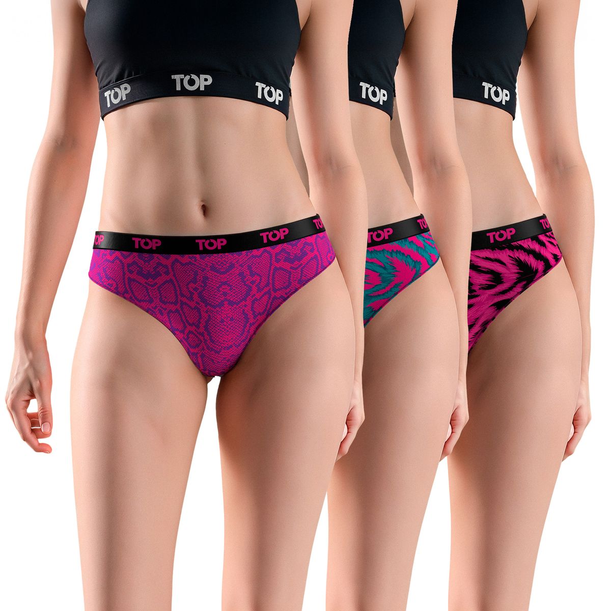 TOP - Calzón Bikini Algodón Pack 3 Colección Skins C3 Top