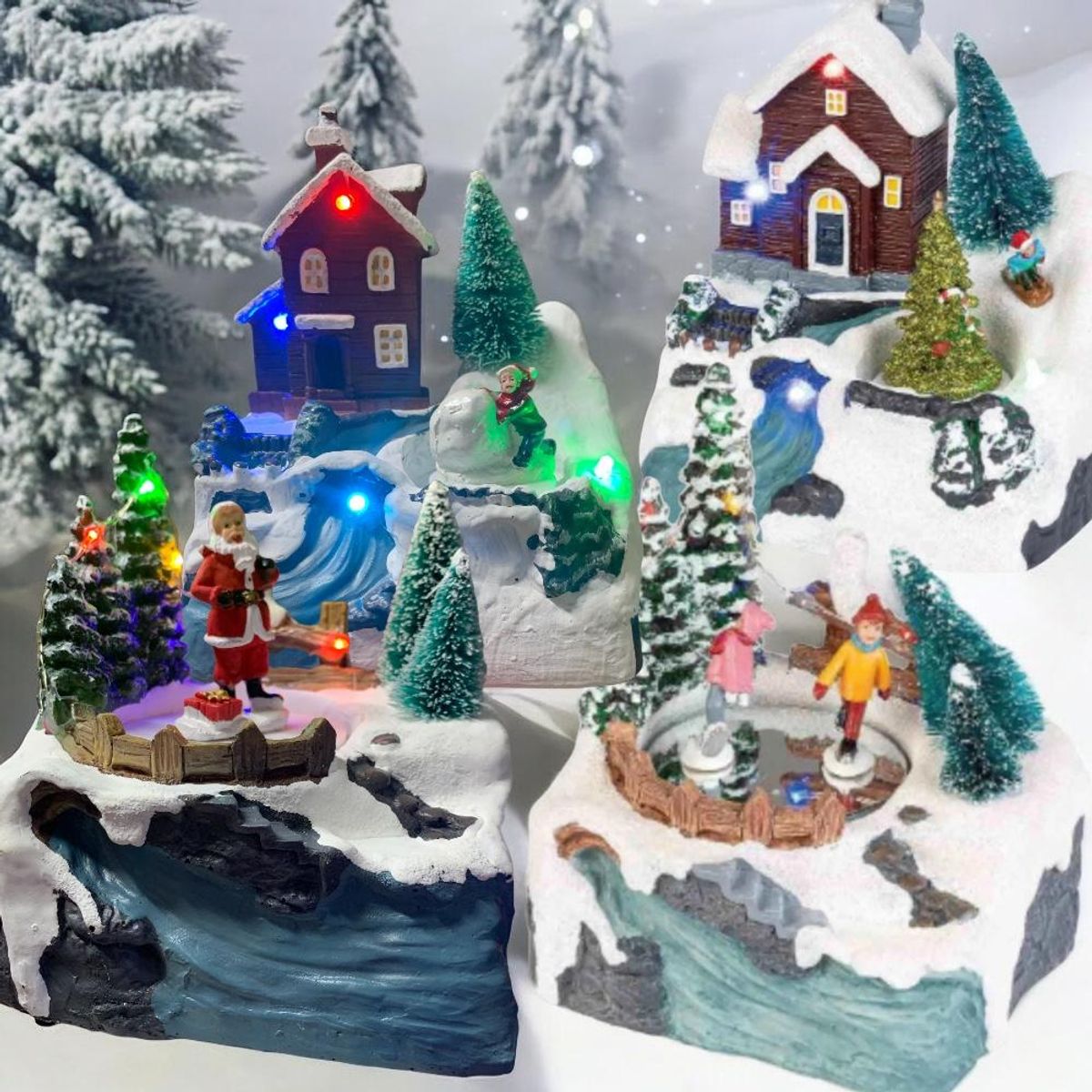 GENERICO - Villa Navideña Musical Decoración Luz Led Y Movimiento Pequeña