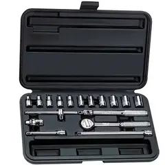 STANLEY - Juego de Dados 86-118 - 17 Piezas, Encastre 1/4"