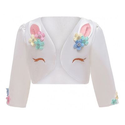 Imagen 1 del producto Bolero Chaqueta Fiesta corta Niña Unicornio Blanco