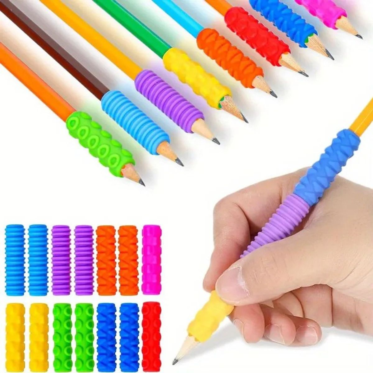 GENERICO - Set 12 Agarres Sensoriales Para Lápiz Niños Tea