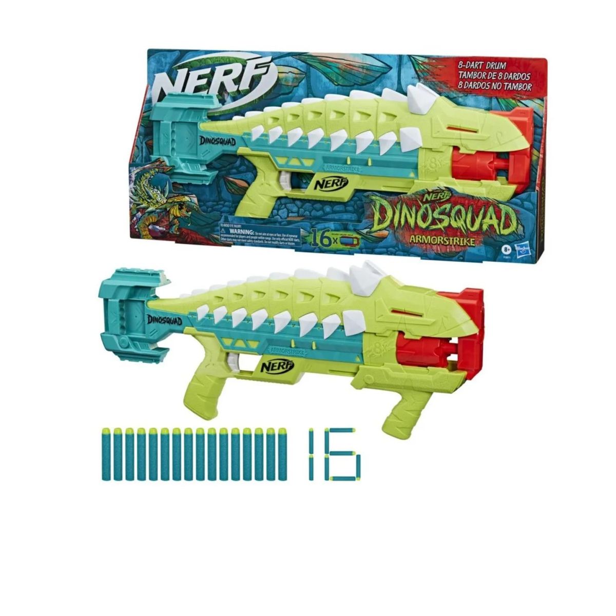 NERF - Juguete Nerf DinoSquad Armorstrike 8 Dardos