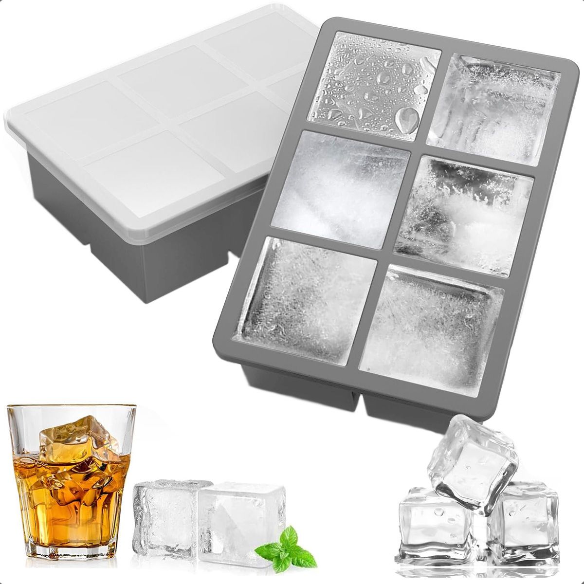 GENERICO - Molde Hielo Cubetas De Hielo Con Tapa Bandeja Para Hielo