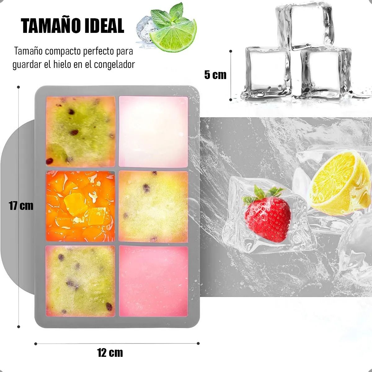 GENERICO - Molde Hielo Cubetas De Hielo Con Tapa Bandeja Para Hielo