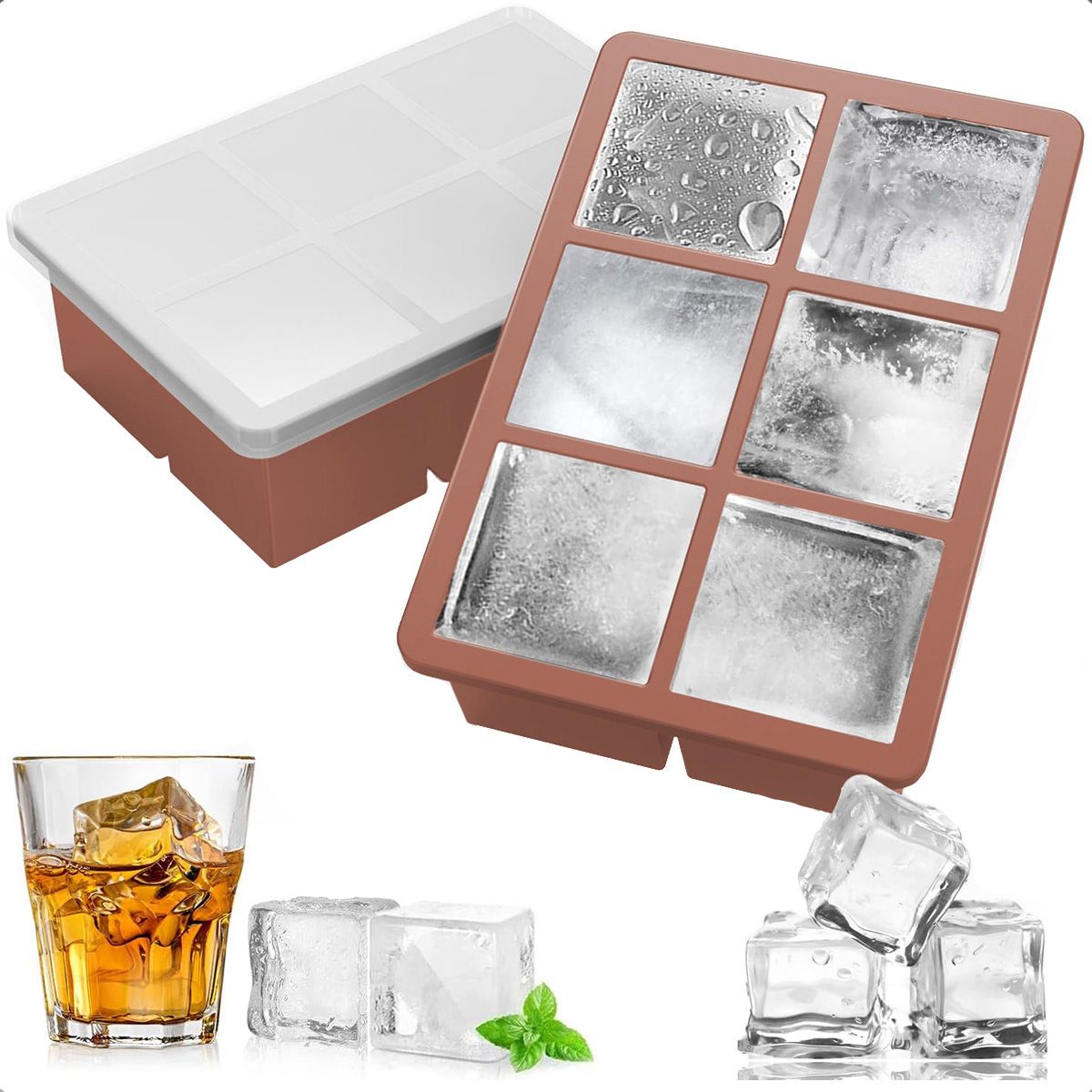 GENERICO - Molde Hielo Cubetas De Hielo Con Tapa Bandeja Para Hielo