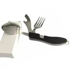 ANGELES DEL HOGAR - Kit Cubiertos Camping Cuchara Tenedor Cuchillo