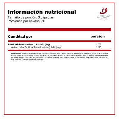 Imagen 2 del producto Mega HMB 2700 mg 90 cápsulas