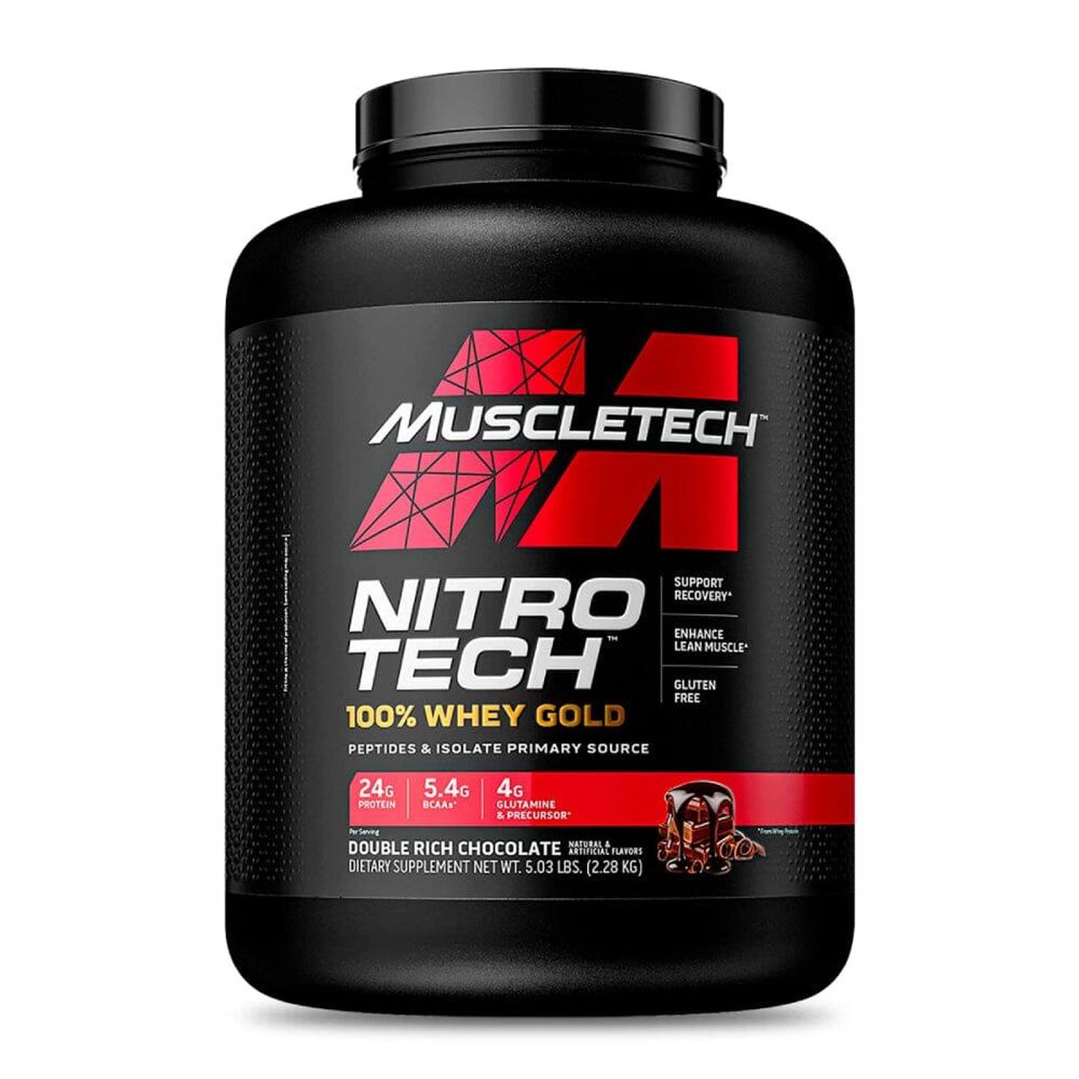 MUSCLETECH - Nitro Tech 100% Whey Gold  5 lbs - Doble Chocolate