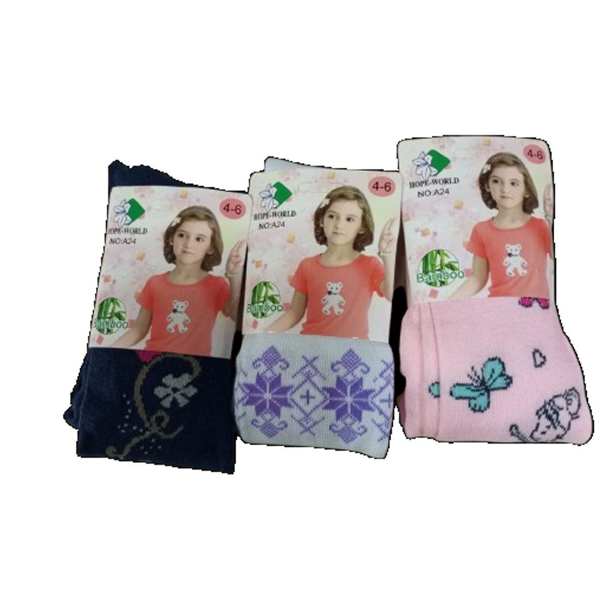 GENERICO - Pack 3 pantys para niña talla 4 a 6 años