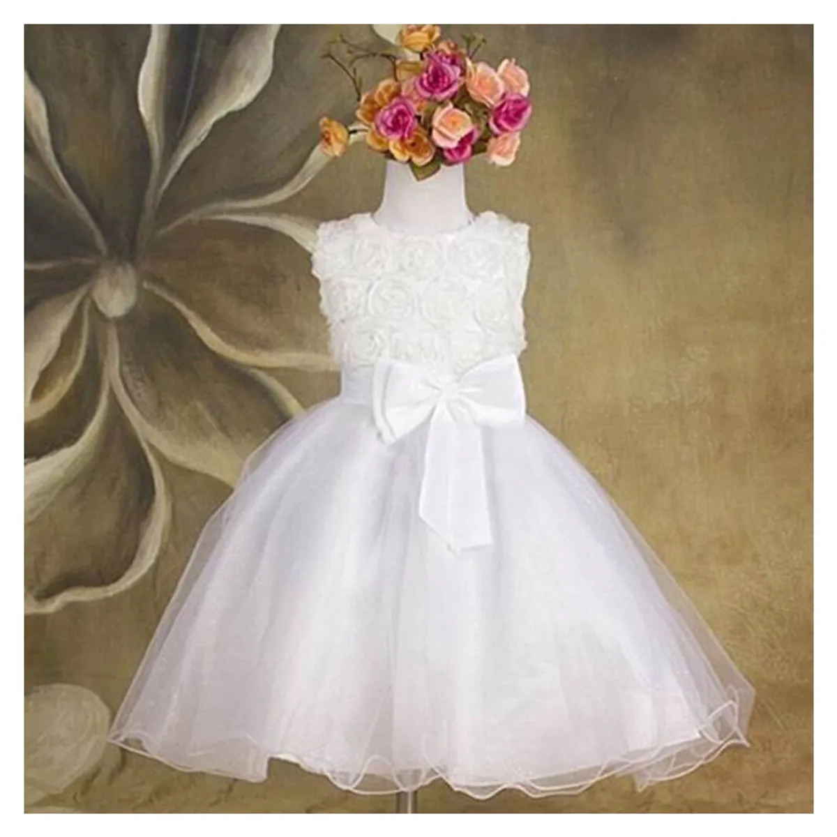 ALMA & DECO - Vestido Bautizo Paje Fiesta Modelo Constanza Color Blanco