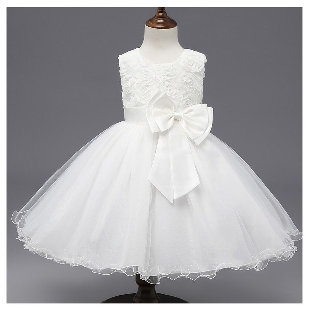 ALMA & DECO - Vestido Bautizo Paje Fiesta Modelo Constanza Color Blanco