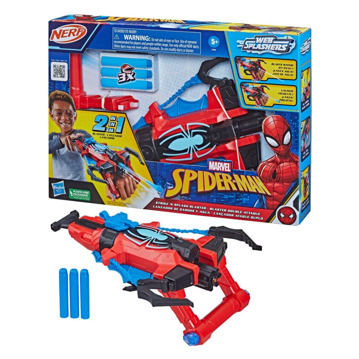 NERF - Juguete Nerf Lanzador De Dardos Y Agua Marvel Spiderman