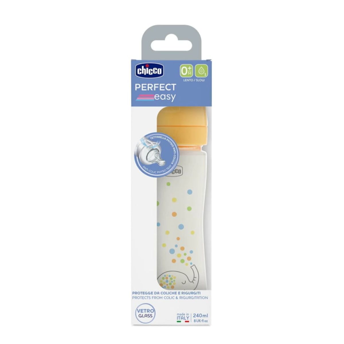 CHICCO - Mamadera Perfect Easy Vidrio 240ml 0m+
