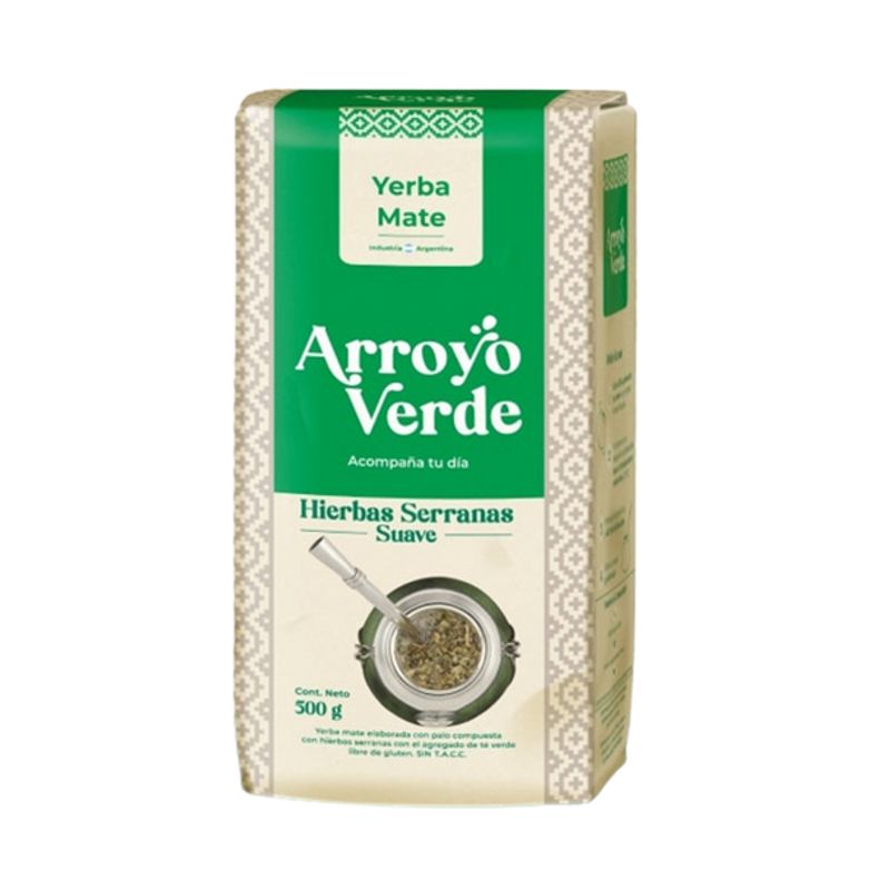 GENERICO - Arroyo Verde Yerba Mate Hierbas Serranas con Té Verde - Suave 500 gr