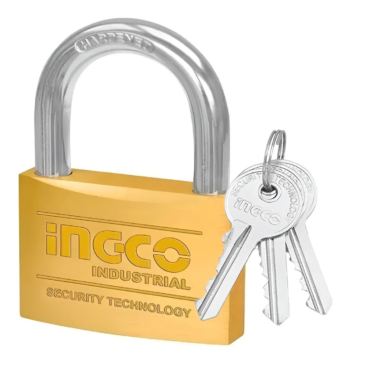 INGCO - Candado De Seguridad Ingco 60mm Bronce Solido 3 Llaves