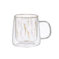 Taza Doble Vidrio Winter Flowers 250 ml
