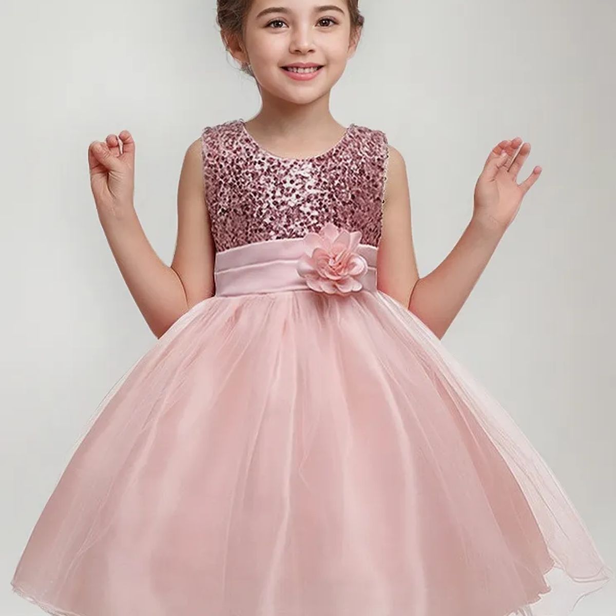 ALMA & DECO - Vestido Fiesta, Bautizo, Paje  Modelo "Mía" Color Rosa