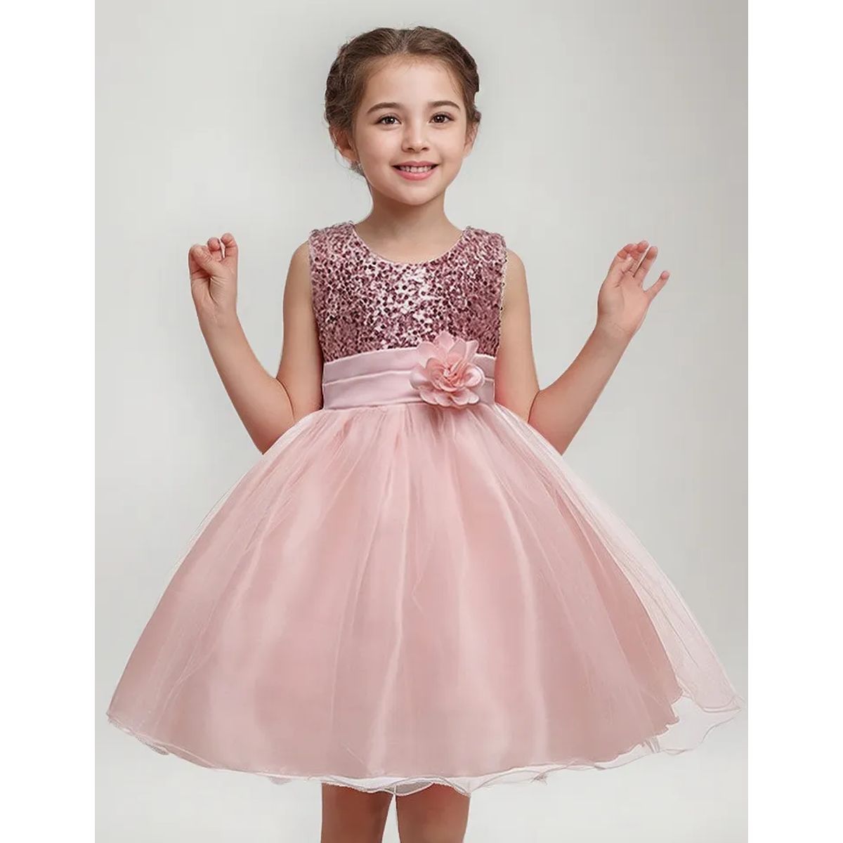 ALMA & DECO - Vestido Fiesta, Bautizo, Paje  Modelo "Mía" Color Rosa