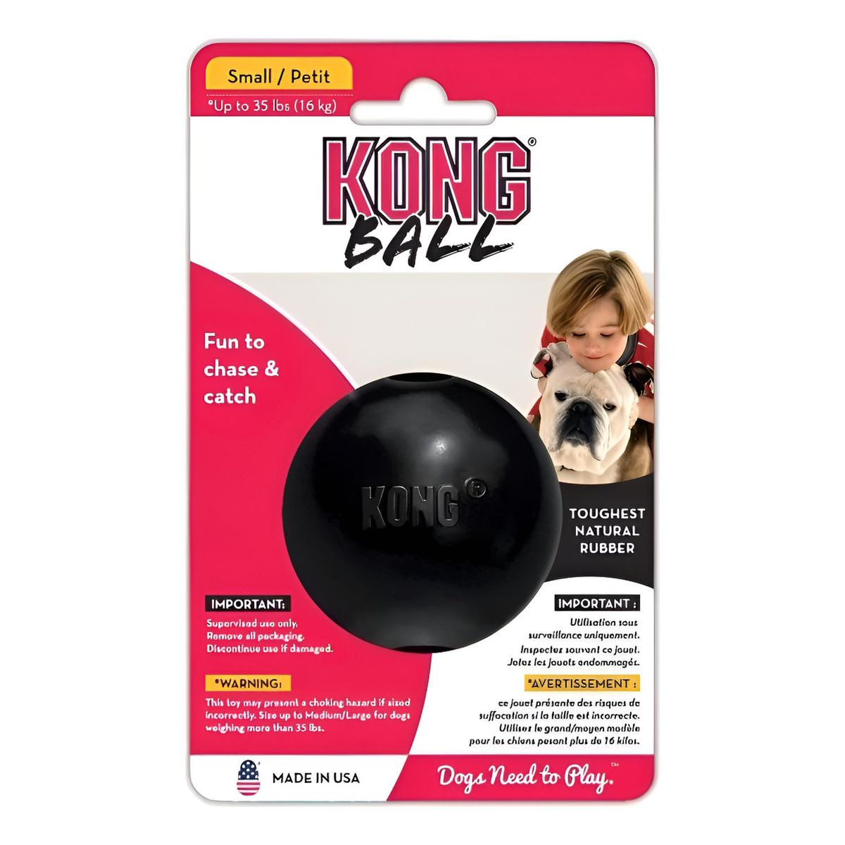 KONG - Pelota Para Perro Kong Ball Extreme Talla S Hasta 16 Kg