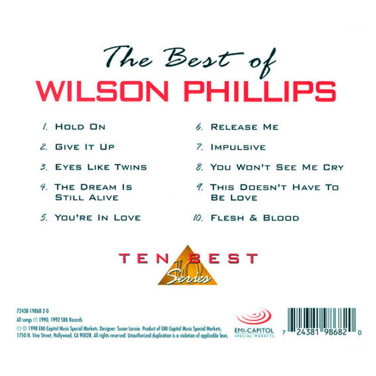 GENERICO - WILSON PHILLPS - THE BEST OF / CD