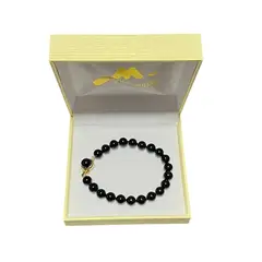 MALLORCA - Pulsera de Perlas Negras de 17cm con broche a presion