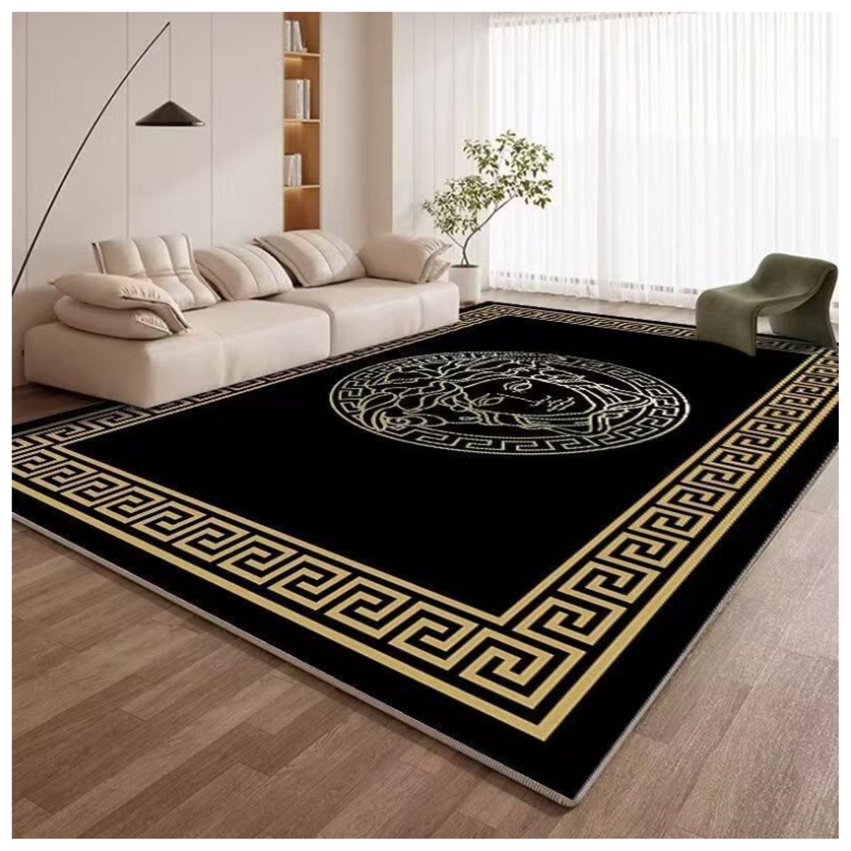 GENERICO - Alfombra Moderna Geométrico 3D Antideslizante 200x180cm