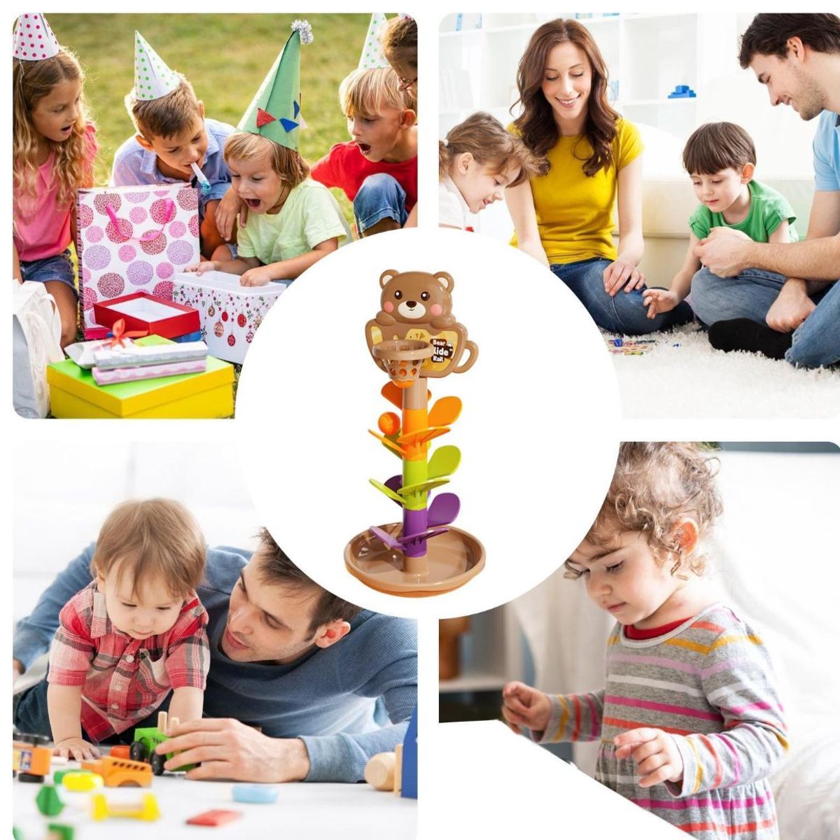 GENERICO - Torre De Bolas Infantil Oso Didáctica