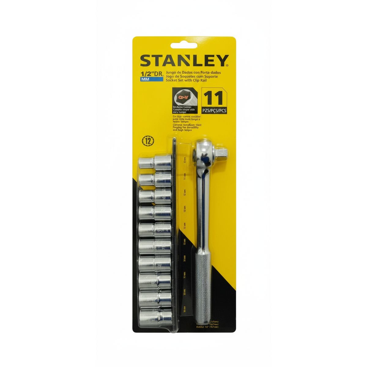 STANLEY - Juego de Dados 1/2" 10-19 MM 11 piezas STANLET 86-734