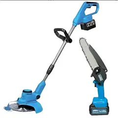 MOVI - SET DE JARDIN 2 EN 1, ORILLADORA DESBRPSADOR Y MINI MOTOSIERRA