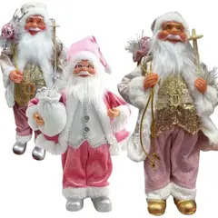 GENERICO - Viejo Pascuero Adorno Navideño Decorativo 45 Cm Rosado