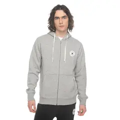 CONVERSE - Polerón Core Full Zipper Hoodie Hombre Gris