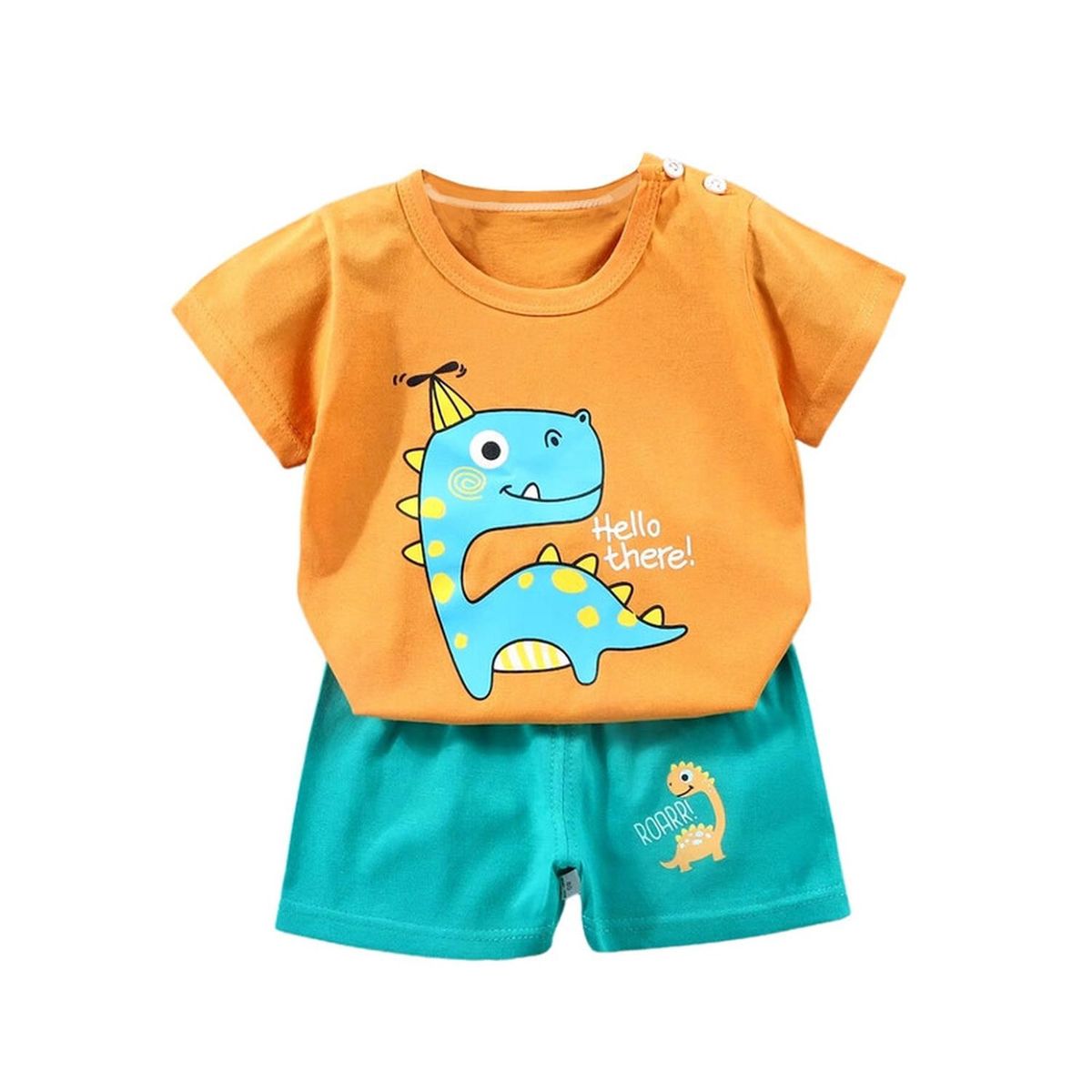 KIVARA - Pijama Niño Algodon Manga Corta Short Dino Jr