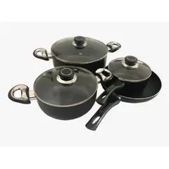 GENERICO - Ollas Batería 7 Piezas Acero Inoxidable