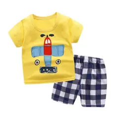 KIVARA - Pijama Niño Algodon Manga Corta Short Avion