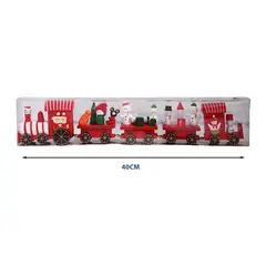 GENERICO - Tren Navideño Decorativo de Madera 40 cm de largo – Adorno Clásico de Navidad