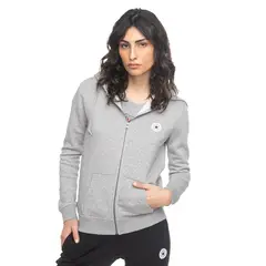 CONVERSE - Polerón Core Chuck Patch Mujer Gris