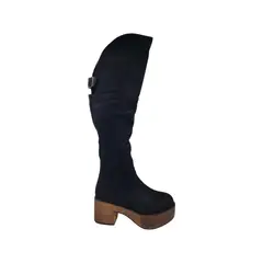 HERIEL - Bota Negra Plataforma Mujer